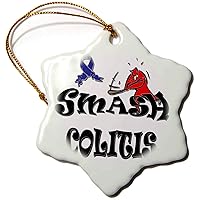 3dRose Blonde Designs Smash The Causes - Smash Colitis - Ornaments (orn-195951-1)