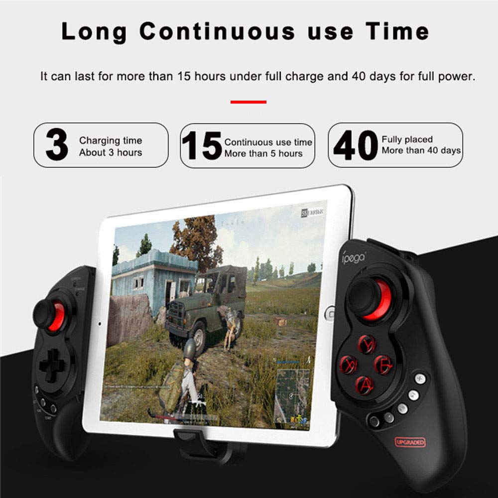 IPEGA PG-9023S Mobile Game Controller, Wireless 4.0 Gamepad PUBG Trigger Mobile Phone Telescopic Controller Joy Stick for iPhone Compatible with 5-10
