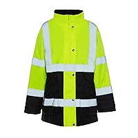 UHV664 Womens High-Vis Safety Jacket with Waterproof DuPont Teflon, Lime, Small