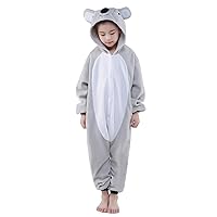 Polyster Unisex Child Pajamas Halloween Animal Cosplay Koala Costume Chirstmas Anime One-Piece Onesie for Girls Boys 10-12 Years (10(125#), Koala Grey)