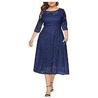 Fall Dresses for Women 2022 Wedding Guest Plus-Size Winter Square Neck High-Waist Loose Women Plus Size Dress