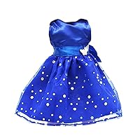 Fashion Sequins Sleeveless Party Dress Dolls Clothes Exquisite Cute Dress for 18 Inch Girl Dolls Accessory Blue