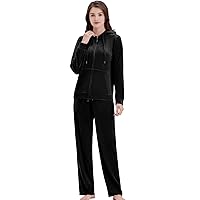 ROYAL MATRIX Women's Velour Tracksuit - 2 Pieces Velour Sweatsuits Velvet Track Suits Set Full Zip Hoodie & Sweatpants Sets