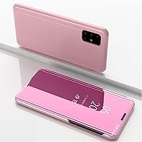 Case for Samsung Galaxy S23/S23 Plus/S23 Ultra, Plating Mirror Leather Protective Shell Hard PC Frame Anti-Drop Full Coverage Anti-Fingerprint Protective Case,Pink,S23