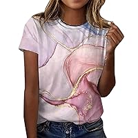 Shirts for Women Casual T Shirts Crewneck Funny Graphic Printed Tee Tops Summer Short Sleeve Casual T-Shirt Tshirts