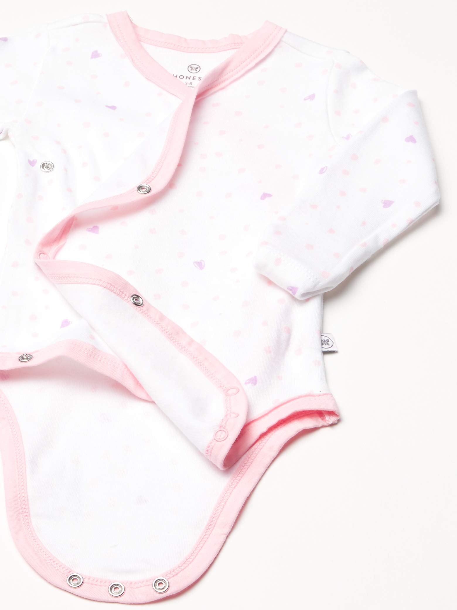 HonestBaby 3-Pack Long Sleeve Side-Snap Kimono Bodysuits Newborn for Infant Baby Girls 100% Organic Cotton