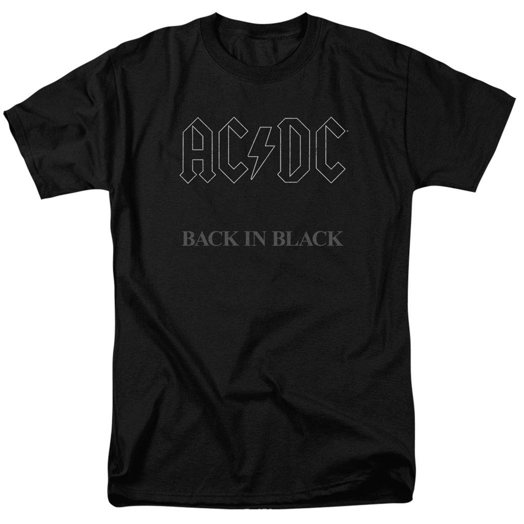 ACDC Back in Black Logo Rock Album Adult T Shirt & Stickers, Collection