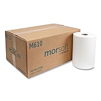 Morcon Paper M610 6 Rolls/Carton, 10 in. x 500 ft, 1-Ply, 10 in. TAD Roll Towels - White