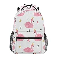 Princess Crown Swan Kid's Toddler Backpack Pink Schoolbag for Boys Girls Backpacks Casual Daypack Back Pack Zipper Kindergarten Children Bag Preschool Nursery Bags