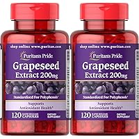 Grapeseed Extract 200 Mg Capsules, 120 Count (Pack of 2)