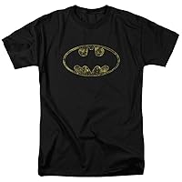 Trevco Batman/Tattered Logo Mens Short Sleeve Shirt (Black, XXX-Large)