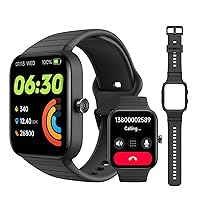 SKG Smart Watch for Men Women (Answer/Make Call), Alexa Built-in, Extra Black Band, 100+ Sports 1.8