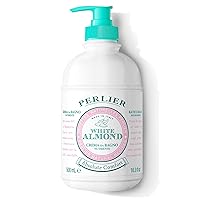 Perlier White Almond Shower & Bath Cream - Nourishing & Soothing Luxury Bath Cream Made with Almond Oil for Deep Moisturization and Hydration (16.9 Fluid Oz.)