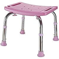 Stools,Shower Seat Shower Chairs for Seniors, Bathroom Stool Elderly Pregnant Kids Disabled Safe Anti-Fall Bath Tub Shower Backrest Chair (Color : Stool Pink)