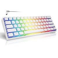 Tezarre TK61 60% Hotswap Mechanical Gaming Keyboard with PBT Pudding Keycaps,RGB Backlit Wired USB Optical Switches Keyboards Full Keys Programmable for Windows MAC PC Gamers (Gateron Optical Blue)