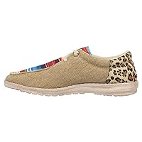 ROPER Womens Hang Loose Striped-Leopard Slip On Flats Casual - Brown, Multi