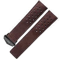 Genuine leather watchband for TAG heuer watch strap with folding buckle 20mm 22mm Gray Black Brown cow leathr Band