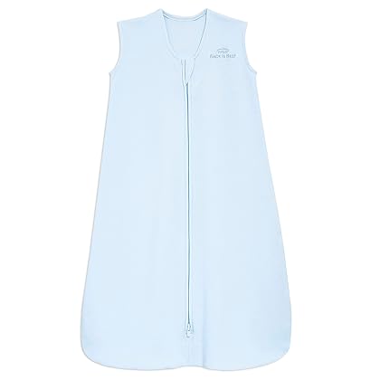 HALO SleepSack, 100% Cotton Wearable Blanket, Swaddle Transition Sleeping Bag, TOG 0.5, Baby Blue, X-Large