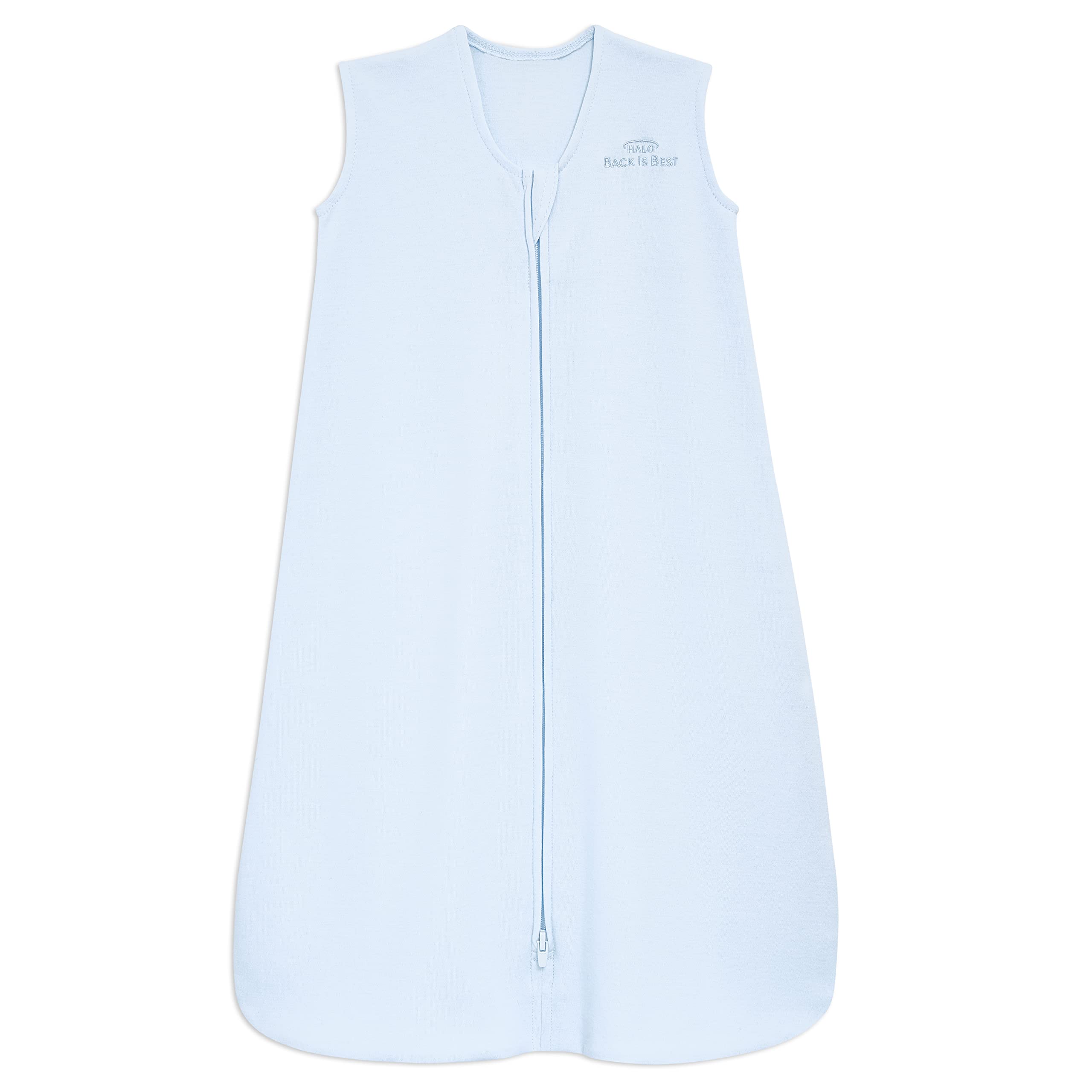 HALO Sleepsack, 100% Cotton Wearable Blanket, Swaddle Transition Sleeping Bag, TOG 0.5, Baby Blue, Medium