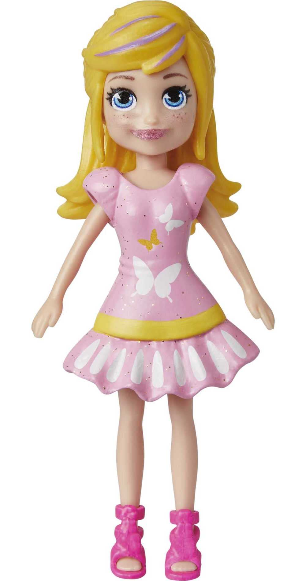 Polly Pocket Travel Toy with 3-Inch Doll and 18 Accessories, Puppy and Flower-Themed Fashion Pack