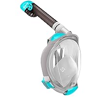 Greatever G2 Full Face Snorkel Mask with Latest Dry Top System,Foldable 180 Degree Panoramic View Snorkeling Mask with Camera Mount,Safe Breathing,Anti-Leak&Anti-Fog