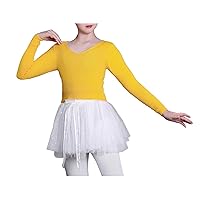 TiaoBug Kids Girls Knit Ballet Wrap Crop Top Bolero Shrug Sweater Long Sleeve Dance Cardigan Sweater Pullover Top