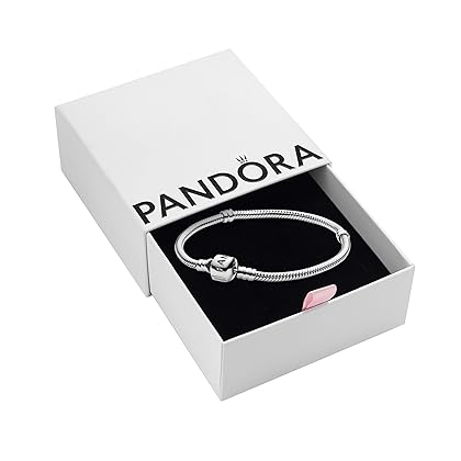 PANDORA Jewelry Iconic Moments Snake Chain Charm Sterling Silver Bracelet, 6.3
