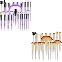 VANDER Save 20% on 32Pcs Purple Makeup Brushes（Cosmetic bag not included） +32Pcs Champagne Makeup Brushes Set, Foundation Brush Eyeshadow Brush Makeup Kit（Cosmetic bag not included）