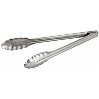 Winco Coiled Spring Extra Heavyweight Stainless Steel Utility Tong, 12-Inch
