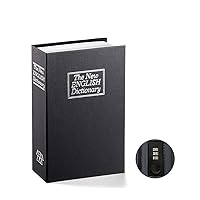 Book Safe with Combination Lock - Jssmst Home Dictionary Diversion Metal Safe Lock Box 2017, SM-BS0401S, black small