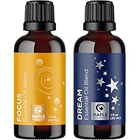 Essential Oils Set - Focus and Dream Essential Oil Blends for Diffuser with Mint and Citrus Essential Oils for Diffusers Aromatherapy and Travel