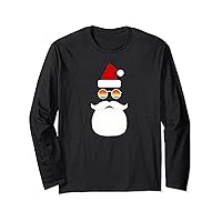 Santa Face Retro Sunglasses Christmas Xmas Men Women Kids Long Sleeve T-Shirt