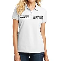 INK STITCH L100 Ladies Custom Stitching Embroidery Logo Text Design Your Own Core Pique Polo Shirts