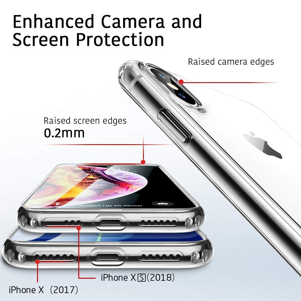 ESR Slim Clear Soft TPU Case for iPhone Xs/iPhone X, Soft Flexible Cover Compatible for 5.8 inch(2017 & 2018 Release)(Jelly Clear)