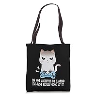 Gamer Cat Funny Video Gamer I'm Not Addicted To Gaming Boys Tote Bag