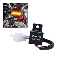1 PC Car Flasher Relay, DC12V Two-pin Waterproof Sealing LED Light Flasher with Wire, Flame Retardant Shell with Fixed Quick Connect Plug, Compatible with Many Types of Vehicles (Black)