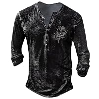 Long Sleeve Shirts for Men Long Sleeve Graphic and Embroidered Fashion T-Shirt Spring and Autumn Printed Pullover