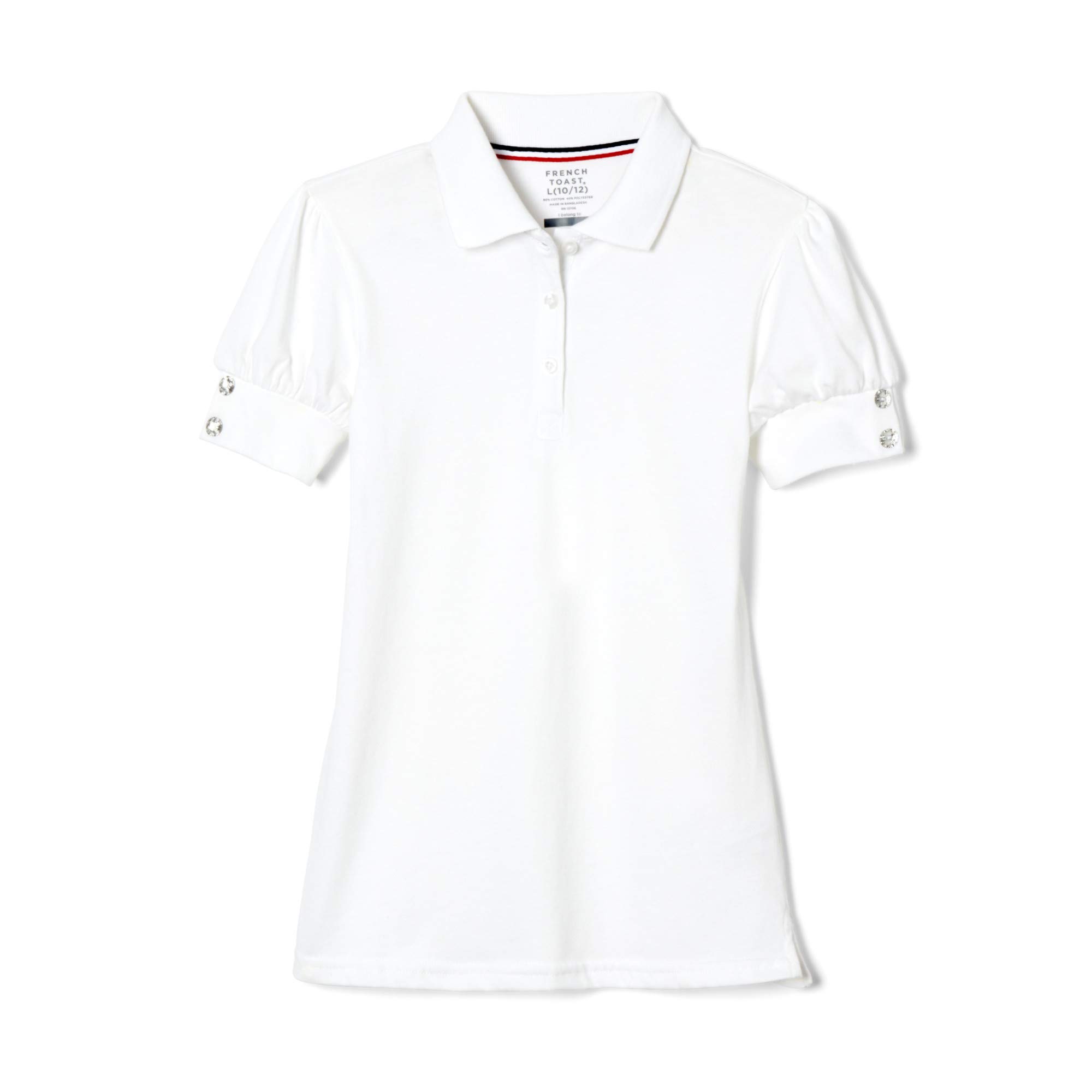 French Toast Girls' Puff Sleeve Double Button Polo