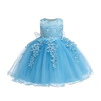 Baby Girls Formal Dress Bowknot Birthday Wedding Party Flower Lace Dress…