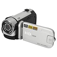 16MP Digital Camera, 2.4 1080P 16X Zoom Rotatable Screen Camcorder with Fill Light, Video Vlogging USB Camera for Travel, Wedding, Campus Records, etc. (Silver)