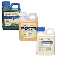 Liquid Harvest Lazer Blue Spray Pattern Indicator 8 oz, Surfactant 8 oz, and Mesotrione 8 oz Bundle for Effective Weed Control
