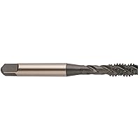 YG-1 - F4323 F4 Series Vanadium Alloy HSS Spiral Flute Tap, Steam Oxide, Round Shank with Square End, Bottoming Chamfer, 10-24 Thread Size, H3 Tolerance