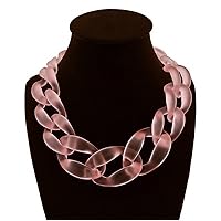 Fashion Acrylic Twist Collar Statement Chain Necklace Tone For Women - clothing accessories