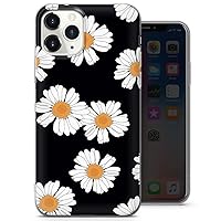 For iPhone 5, iPhone 5s, iPhone SE - Cute Daisy Flowers Phone Case, Cute Cute Dark Daisy Pattern Matte - Thin Shockproof Slim Soft TPU Silicone - Design 1 - A81