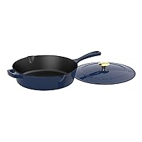 Cuisinart CI45-30NVM Chef's Classic Enameled Cast Iron 12-Inch Chicken Fryer with Cover, Midnight Blue