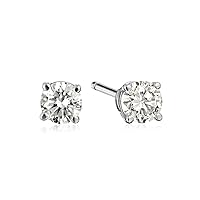 Amazon Collection IGI Certified Platinum Round-Cut Diamond Stud Earrings