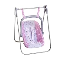 JC Toys - for Keeps Playtime | 2 in 1 Baby Doll Swing and Portable Carrier | for Dolls up to 18