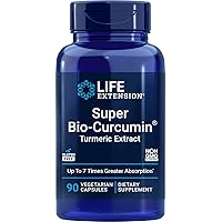 Super Bio-Curcumin Turmeric Extract 400mg, 90 Veg Caps - Vegetarian Capsules - Non-GMO - Highly Absorbable