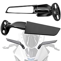 Modified Motorcycle Rearview Mirror,1 Pair Adjustable Rotating Side Mirrors,Wide Viewing Angle Wing Rearview Mirrors for Ninja 250 300 H2 H4 400 650 ZX10R ZX6R ZX 636