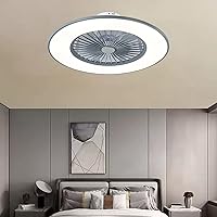 Ceiling Fans, Fan with Ceiling Light and Remote Control Silent Kids Ceiling Lights 3 Speeds Bedroom Led Ceiling Fan Light with Timer and App Ultra-Thin Living Room Quiet Fan Ceiling Light/Gray